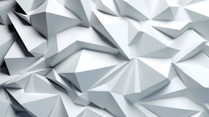 abstract white geometrics background with triangles. generative ai