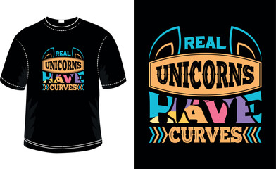 Unicorn typography t-shirt design template