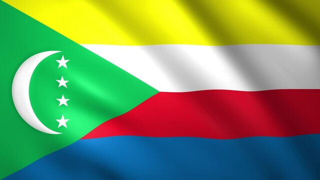 Flag of Comoros waving in the wind