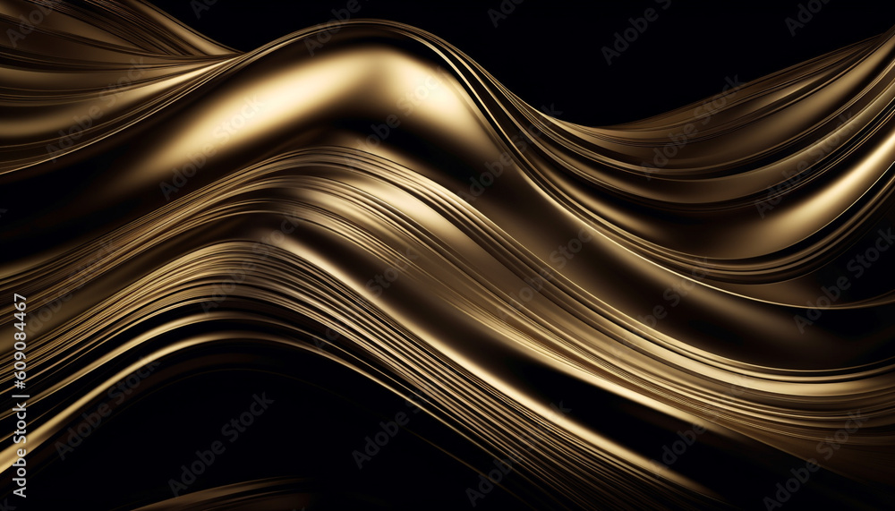 Poster smooth wave pattern in shiny, modern backdrop generated by ai