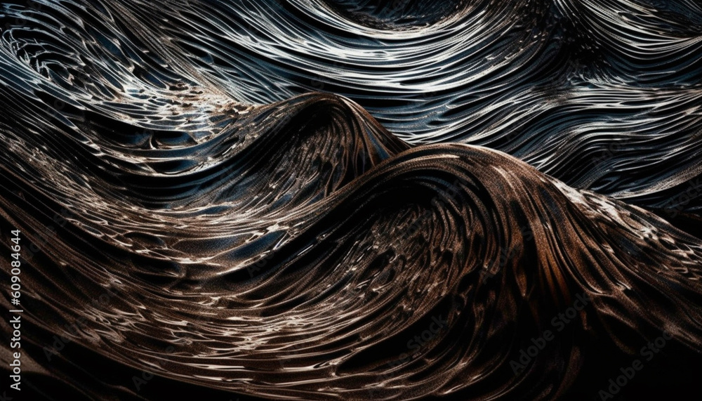 Poster smooth curves of futuristic wave pattern decoration generated by ai