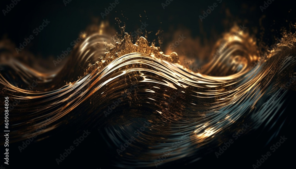 Poster glowing abstract wave pattern in futuristic design generated by ai