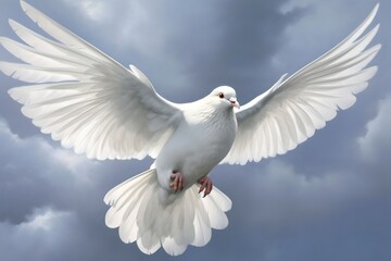 Obraz premium White dove, generative ai