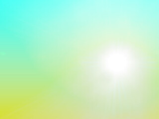 Obraz premium The background consists of transitioning shades from blue to light green, with streaks of the sun's radiance