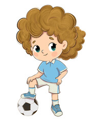 Girl player with a soccer ball - 609086295