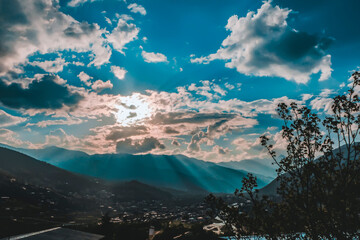 landscape with lake and clouds