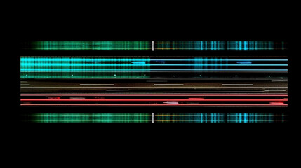 Multi-colored time lapse of cars moving on a freeway, Generative AI 