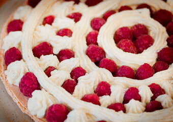 Pâtisserie aux framboises