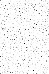 Randomly placed spray dots, hand-drawn speckles.  Scattered large and small black circles dots of different sizes, seamless background pattern