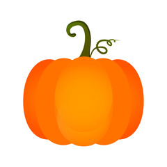 Pumpkin Halloween icon in flat style. Isolated on white background. Pumpkin logo. Vector illustration.