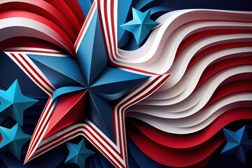 American flag abstract pattern. Generative Ai