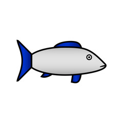 Fish icon on white.