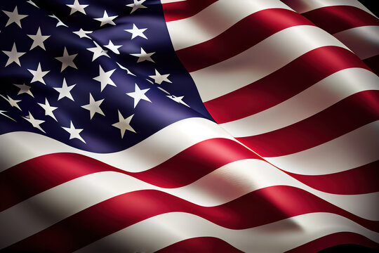 American flag background shot and lit in studio. Generative Ai