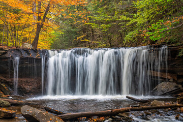 Autumn waterfall at Ricketts Glen State Park - Pennsylvania -  Oneida Falls 