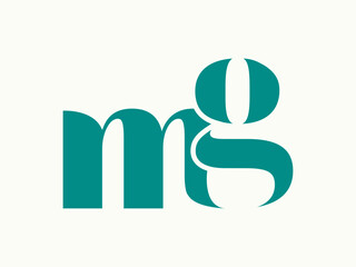 MG monogram logo signature icon. Elegant lowercase alphabet initials. Serif letter m, letter g. Luxury lettering sign. Modern deco design, fashion, beauty spa, wedding style characters typography.
