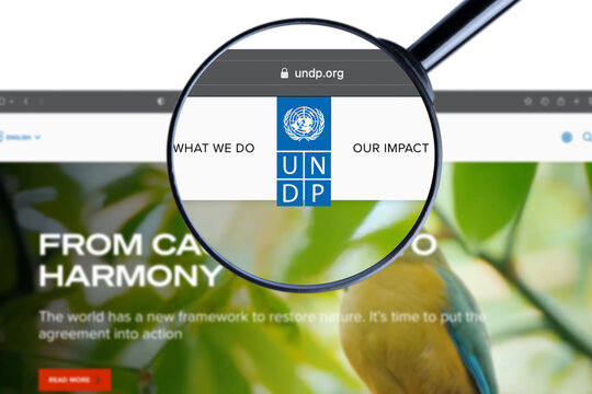 Milan, Italy - June 02, 2023: UNDP website homepage. UNDP logo visible.