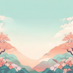 Fototapeta na wymiar a Korean background image in pastel tones.