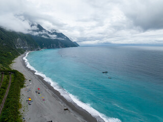 Top view of Hualien sea beach