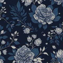 seamless floral pattern with flowers Generative AI 