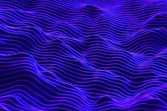 Generative AI illustration of computer generated image of wavy lines