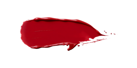 Red lipstick swatch isolated on white or transparent background, png