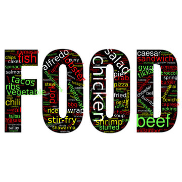 Food Word Cloud Vector Illustration 