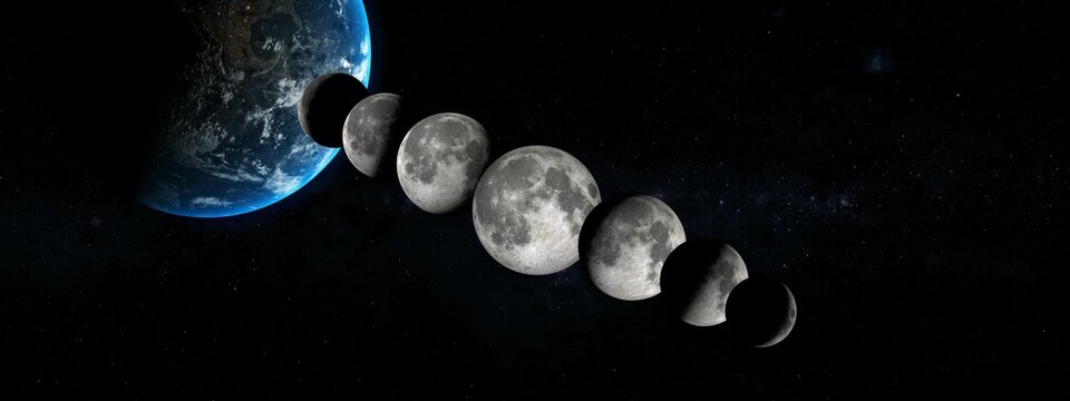 moon phases illustration concept