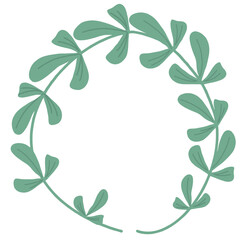 leaf curled in a circle and the veins of the leaves. editable color