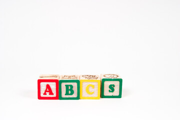 abc's  in childs blocks