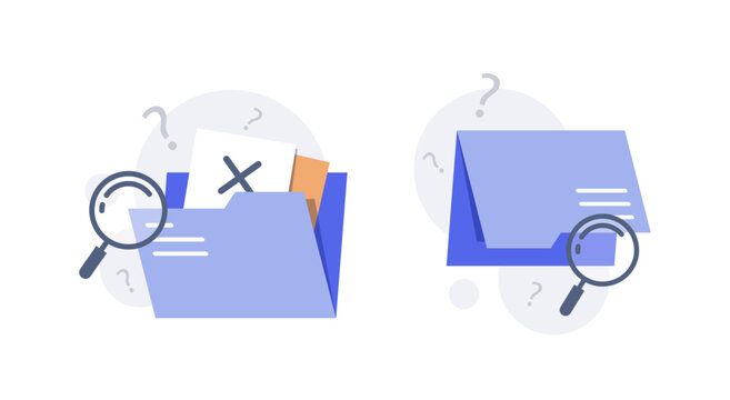 empty folder, no result, document, file, data not found concept,empty state ui, infographic