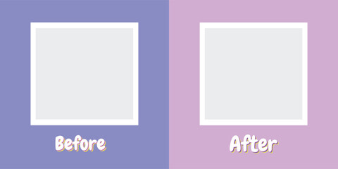 Template before and after background. Comparison card with empty space. Vector illustration