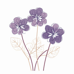 Bold outline of a hydrangea rendered in vector format.