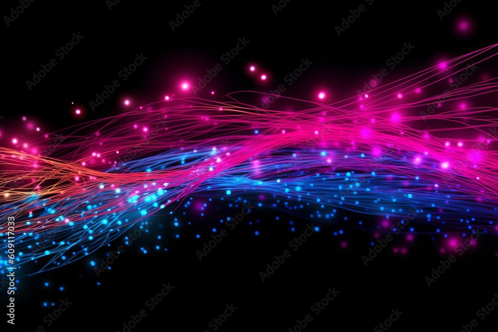 Poster abstract futuristic, network connection fiber optic, transmission line, hop to hop delivery, node to