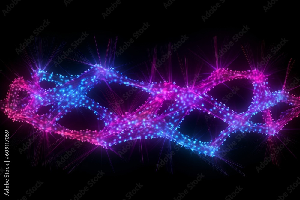Poster abstract futuristic, network connection fiber optic, transmission line, hop to hop delivery, node to