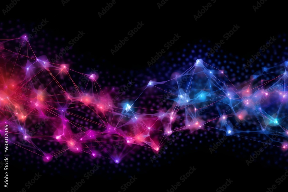 Poster abstract futuristic, network connection fiber optic, transmission line, hop to hop delivery, node to