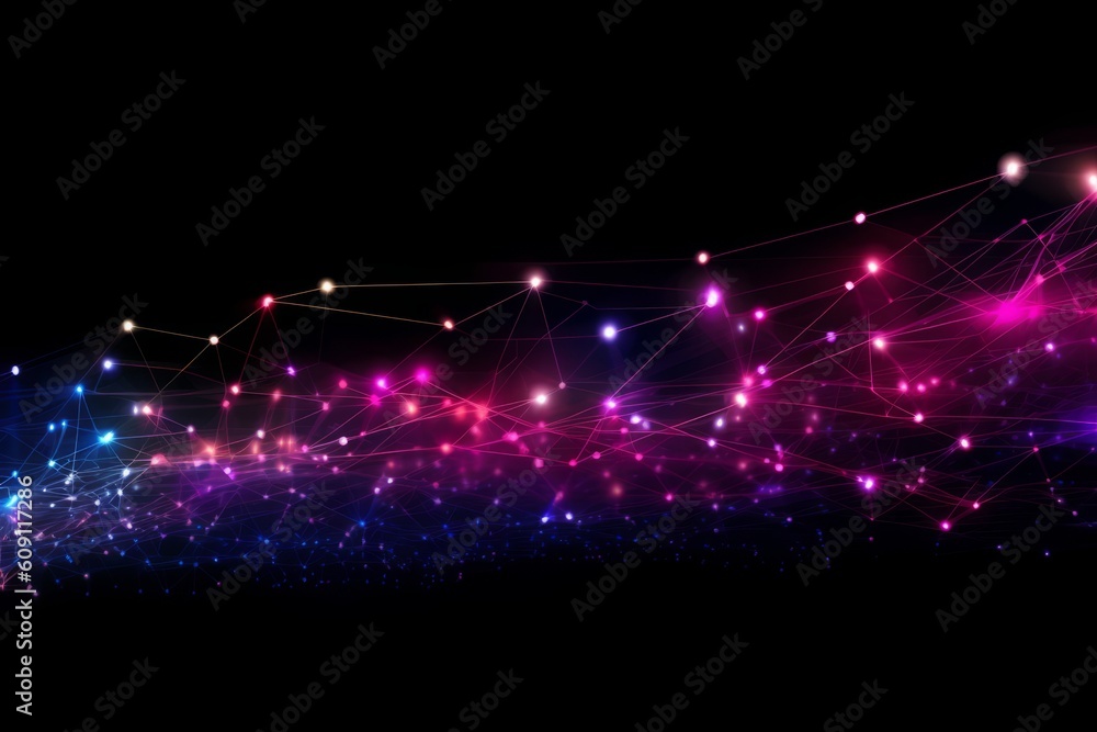 Aufkleber abstract futuristic, network connection fiber optic, transmission line, hop to hop delivery, node to