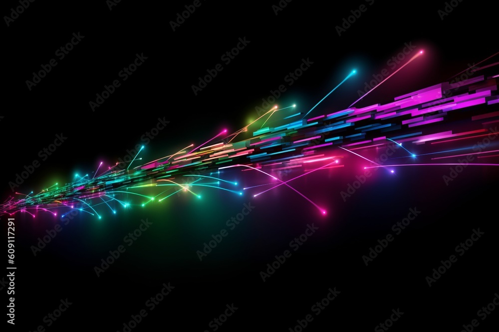 Aufkleber abstract futuristic, network connection fiber optic, transmission line, hop to hop delivery, node to