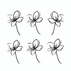 Bold outline of a plumeria rendered in vector format.