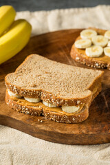 Homemade Healthy Peanut Butter Banana Sandwich