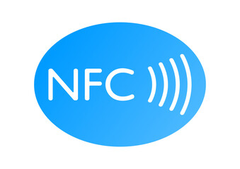 NFC icon blue, NFC technology, vector logo, Vector