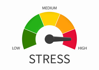 Stress scale test. Prevent stress level. Vector illustration.
