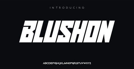 Blushon Abstract Fashion Best font alphabet. Minimal modern urban fonts for logo, brand, fashion, Heading etc. Typography typeface uppercase lowercase and number. vector illustration full Premium look