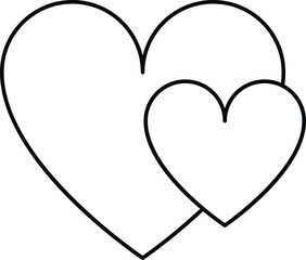 two hearts vector on a white background