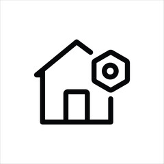 House icon user interface, House icon web, House line illustration.