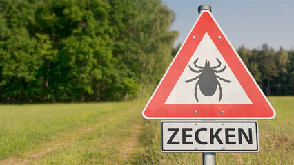 Warnschild Achtung Zecken
