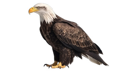 Bald Eagle isolated on transparent background created with generative AI technology