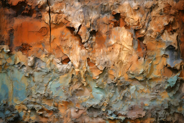 Colorful gritty painted texture background, AI generated