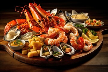 Various Seafood Feast