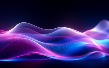 Synthwave style high-speed neon waves and bokeh lighting . Futuristic wallpaper, symbolizing data of information age transfer in a visually captivating design. Wallpaper, Illustrative Generative AI.