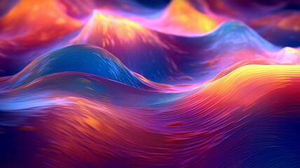 Title: Abstract background of Flowing Neon Energy. Generative AI
